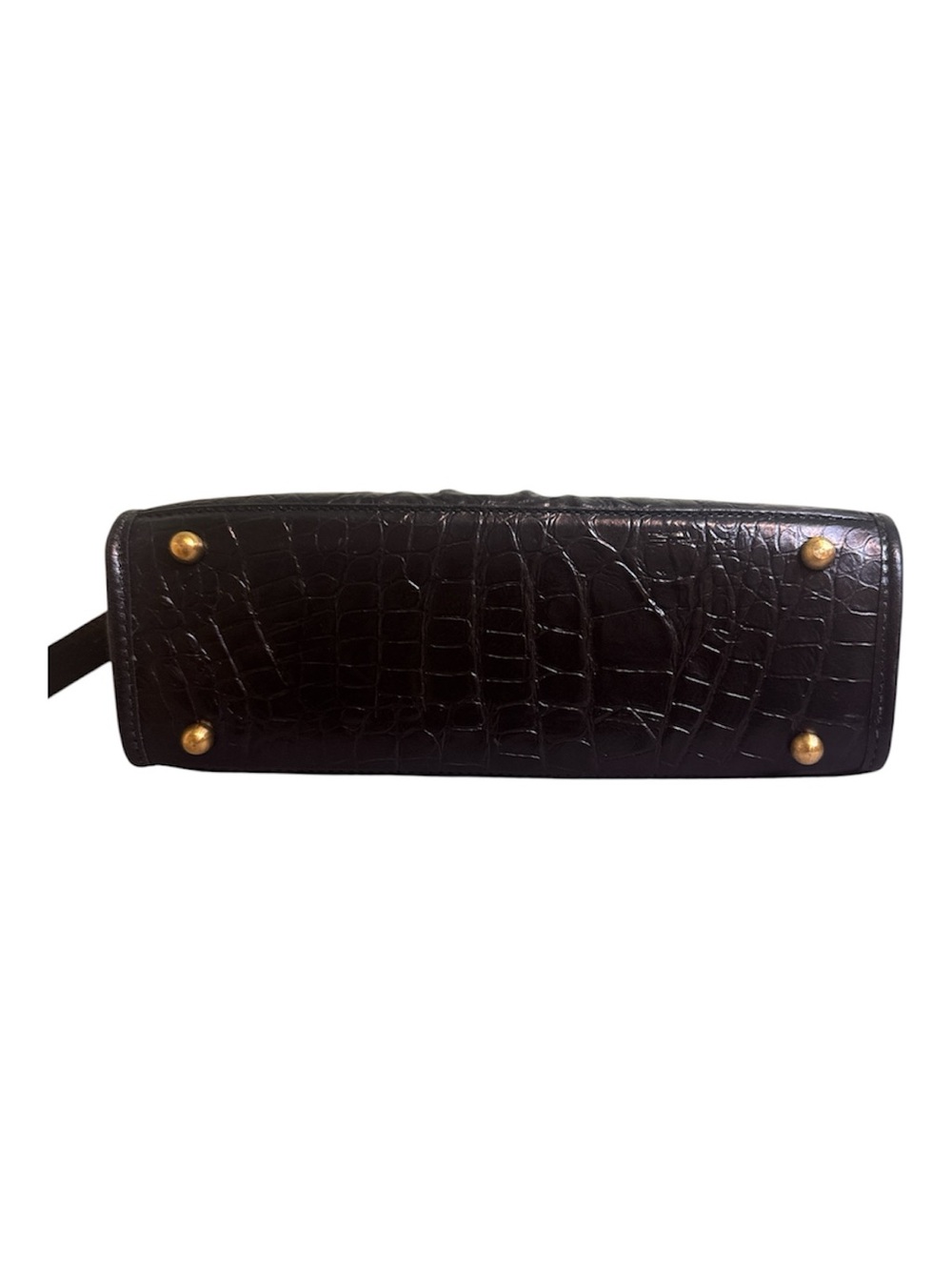 Vintage NWT Brahmin Black Croc-Embossed Top Handle Bag - Picture 3 of 8